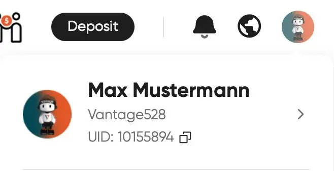 Vantage User ID Standort